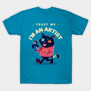 Funny Cat Painter - Trust Me I'm An Artist T-Shirt